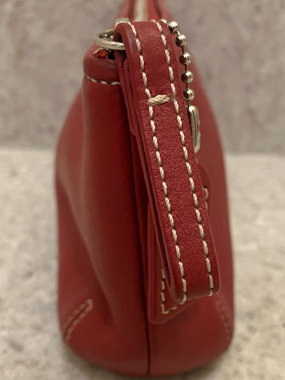 Vintage COACH Red/Burgandy Leather Accessory Cosmetic Bag - Picture 4 of 8